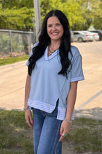 Load image into Gallery viewer, Short Sleeve Gingham Trim Top **2 COLORS**
