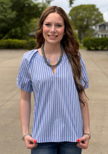 Load image into Gallery viewer, Striped Puff Sleeve Top ** 2 COLORS **
