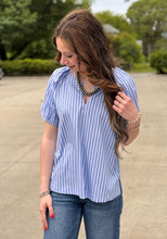 Load image into Gallery viewer, Striped Puff Sleeve Top ** 2 COLORS **
