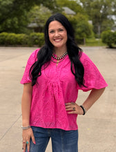 Load image into Gallery viewer, Eyelet Flutter Sleeve Top ** 2 COLORS **
