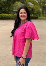 Load image into Gallery viewer, Eyelet Flutter Sleeve Top ** 2 COLORS **
