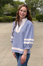 Load image into Gallery viewer, Striped Contrast 3/4 Sleeve Top ** 3 COLORS **
