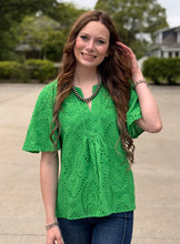 Load image into Gallery viewer, Eyelet Flutter Sleeve Top ** 2 COLORS **
