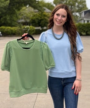 Load image into Gallery viewer, Crochet Trim Top ** 2 COLORS **
