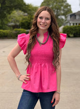 Load image into Gallery viewer, Peplum Smocked Top ** 3 COLORS **
