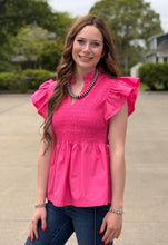 Load image into Gallery viewer, Peplum Smocked Top ** 3 COLORS **
