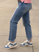 Load image into Gallery viewer, High Rise Straight Distressed Hem Risen Jeans
