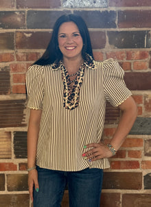 Mix Collared Top