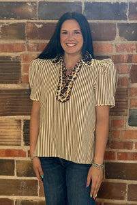 Mix Collared Top