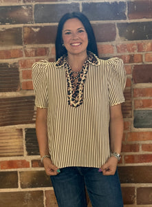 Mix Collared Top