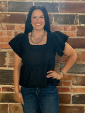 Load image into Gallery viewer, Peplum Square Neck Top **3 COLORS**
