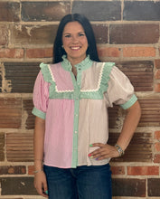 Load image into Gallery viewer, Pink Mix Striped Top
