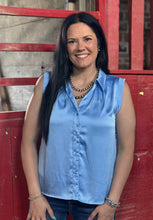 Load image into Gallery viewer, Satin Collared Tank Top **2 COLORS**
