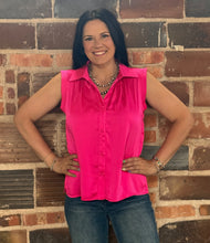 Load image into Gallery viewer, Satin Collared Tank Top **2 COLORS**
