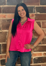 Load image into Gallery viewer, Satin Collared Tank Top **2 COLORS**
