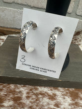 Load image into Gallery viewer, Sterling Silver Hoop Earrings **4 DESIGNS**
