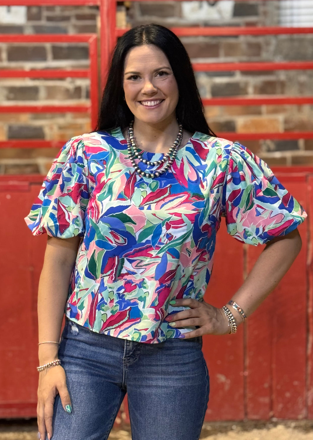 Blue Floral Top