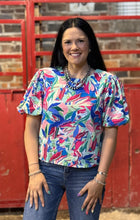 Load image into Gallery viewer, Blue Floral Top
