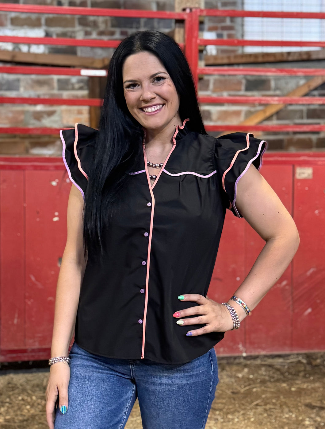 Multi Color Trim Top **3 COLORS**