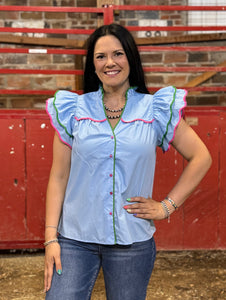 Multi Color Trim Top **3 COLORS**