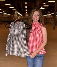 Load image into Gallery viewer, Gingham Tie Neck Tank Top **2 COLORS**
