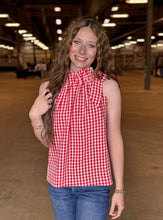 Load image into Gallery viewer, Gingham Tie Neck Tank Top **2 COLORS**
