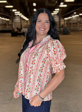 Load image into Gallery viewer, Floral Puff Sleeve Top ** 2 COLORS **
