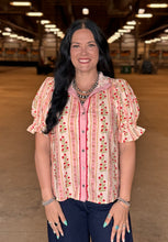 Load image into Gallery viewer, Floral Puff Sleeve Top ** 2 COLORS **

