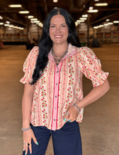 Load image into Gallery viewer, Floral Puff Sleeve Top ** 2 COLORS **
