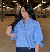 Load image into Gallery viewer, Solid Collared Tie Sleeve Top ** 2 COLORS **
