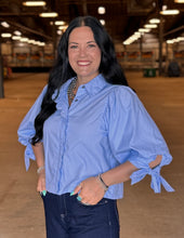 Load image into Gallery viewer, Solid Collared Tie Sleeve Top ** 2 COLORS **
