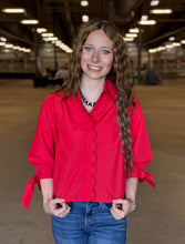 Load image into Gallery viewer, Solid Collared Tie Sleeve Top ** 2 COLORS **

