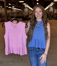 Load image into Gallery viewer, Knit Button Back Detail Peplum Top **2 COLORS**
