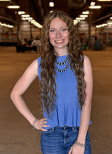Load image into Gallery viewer, Knit Button Back Detail Peplum Top **2 COLORS**
