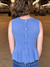 Load image into Gallery viewer, Knit Button Back Detail Peplum Top **2 COLORS**

