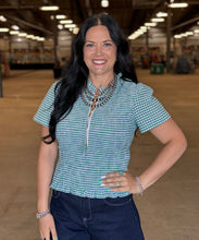 Load image into Gallery viewer, Gingham Smocked Zip Up Top **2 COLORS**
