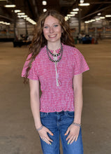 Load image into Gallery viewer, Gingham Smocked Zip Up Top **2 COLORS**
