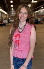 Load image into Gallery viewer, Gingham Smocked Bow Top **2 COLORS**
