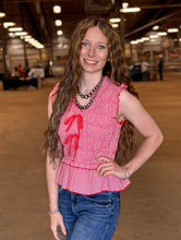 Load image into Gallery viewer, Gingham Smocked Bow Top **2 COLORS**
