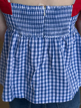 Load image into Gallery viewer, Gingham Peplum Tie Shoulder Top **2 COLORS**
