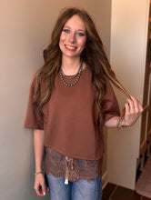 Load image into Gallery viewer, Solid Lace Hem Top ** 3 COLORS ** - PLUS
