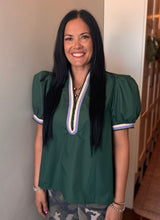 Load image into Gallery viewer, Contrast Binding V Neck Top ** 3 COLORS **
