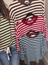 Load image into Gallery viewer, Waffle Striped Top **4 COLORS**
