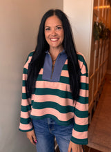 Load image into Gallery viewer, Pink And Green Striped Pullover
