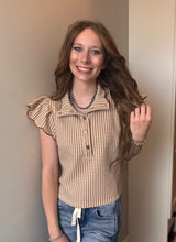 Load image into Gallery viewer, Gingham Scallop Trip Snap Top **2 COLORS**
