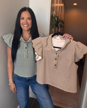 Load image into Gallery viewer, Gingham Scallop Trip Snap Top **2 COLORS**
