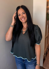 Load image into Gallery viewer, Scallop Trim Top **3 COLORS**
