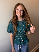 Load image into Gallery viewer, Polka Dot Smocked Waist Top **3 COLORS**
