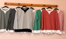 Load image into Gallery viewer, Striped Long Sleeve Pullover Top **7 COLORS**
