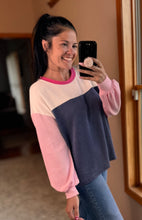 Load image into Gallery viewer, Navy Colorblock Top - PLUS
